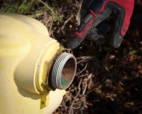 inspecting the nozzle for damage