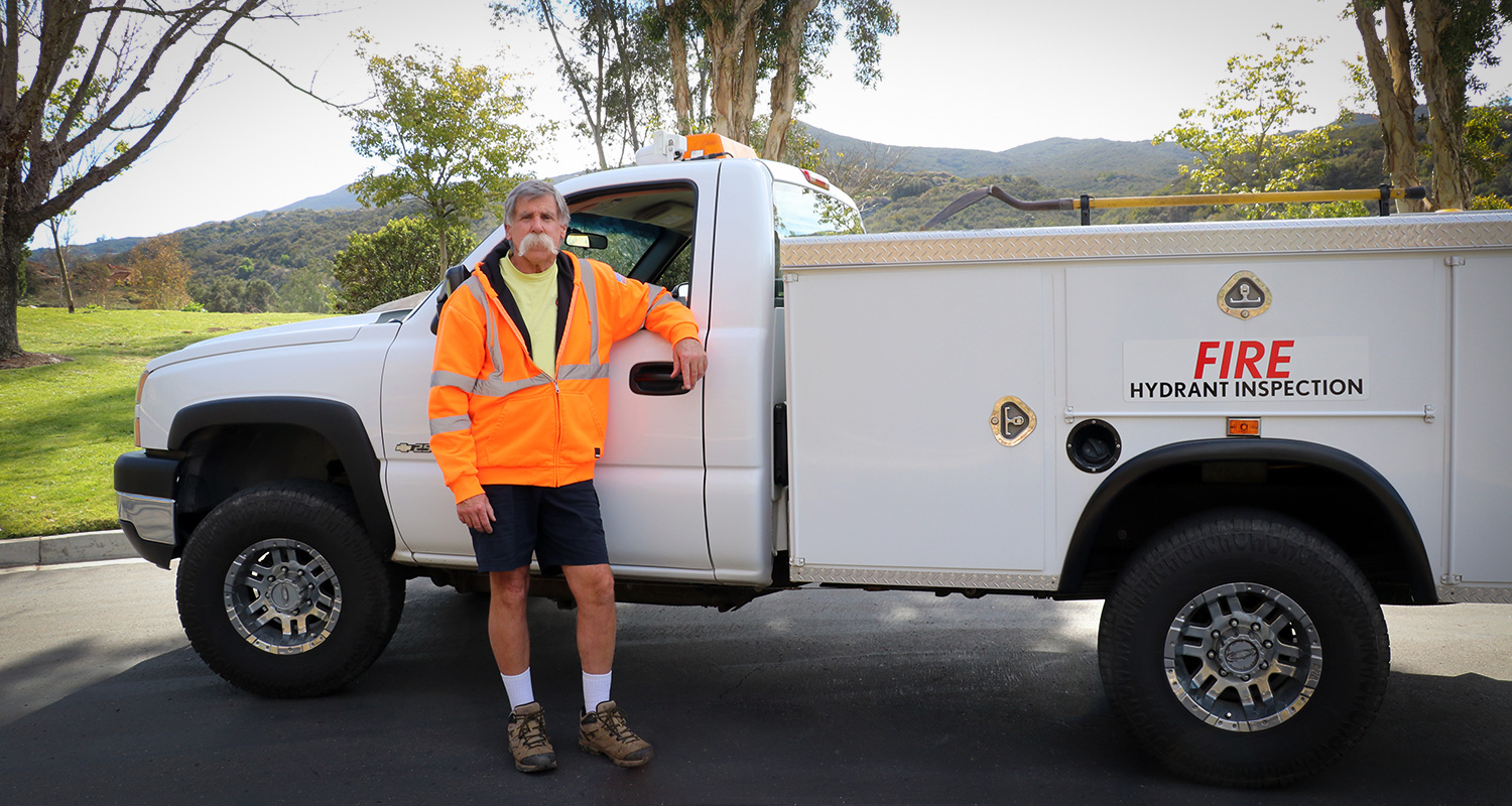 Jim Wold with Fire Hydrant Services Truck